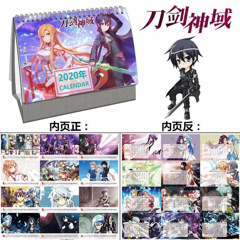 (Lịch 2020) Lịch để bàn hình Anime SAO - Sword Art Online - Đao Kiếm Thần Vực