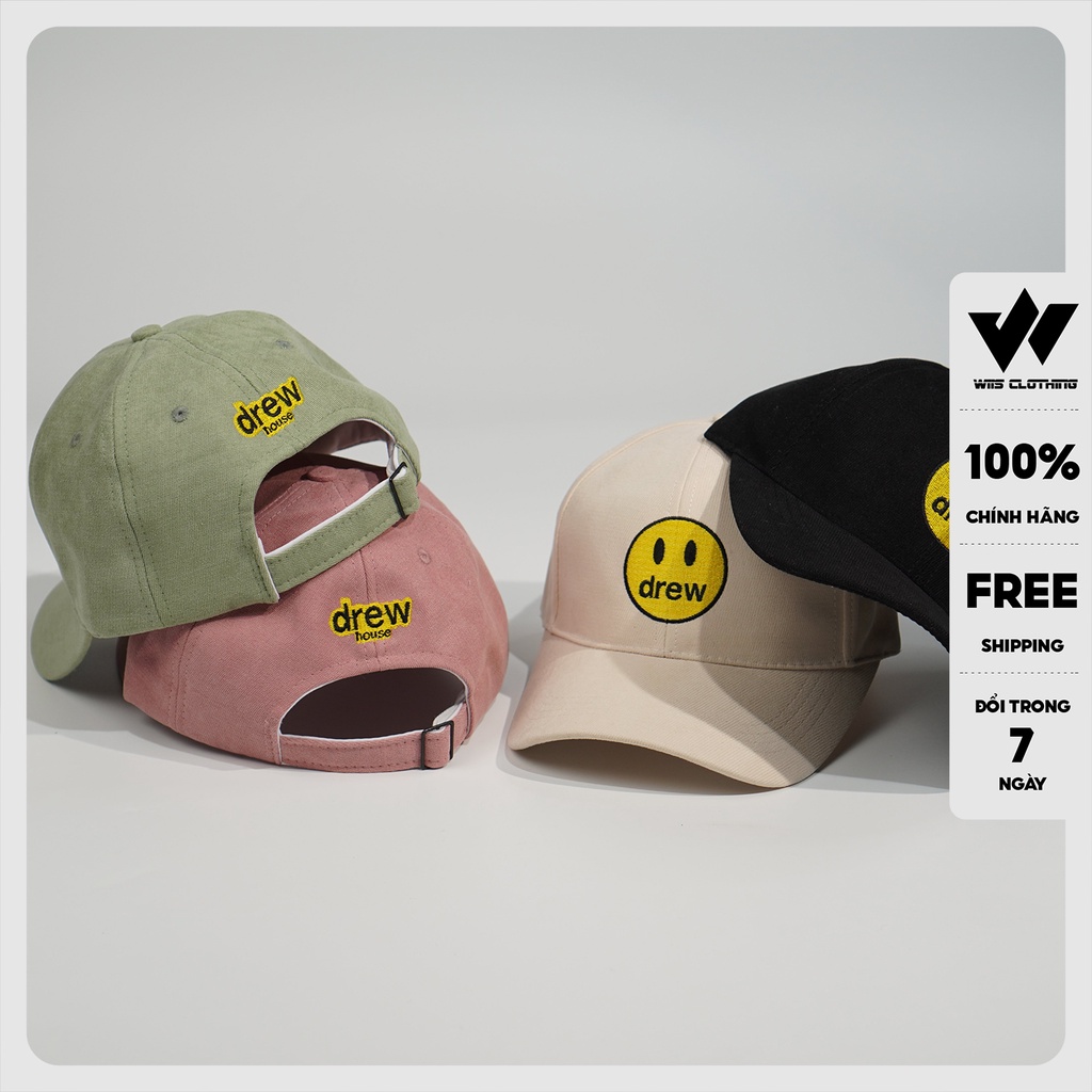 Mũ lưỡi trai nón kết WIIS unisex thêu chữ DREW MU11 thời trang nam nữ ulzzang cá tính
