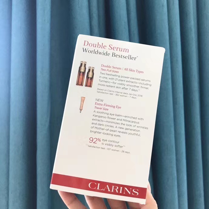 Clarins Double Extract Revitalizing Repair Serum 50ml + 30ml + Anti-wrinkle Eye Cream 6ml Three-Piece Set