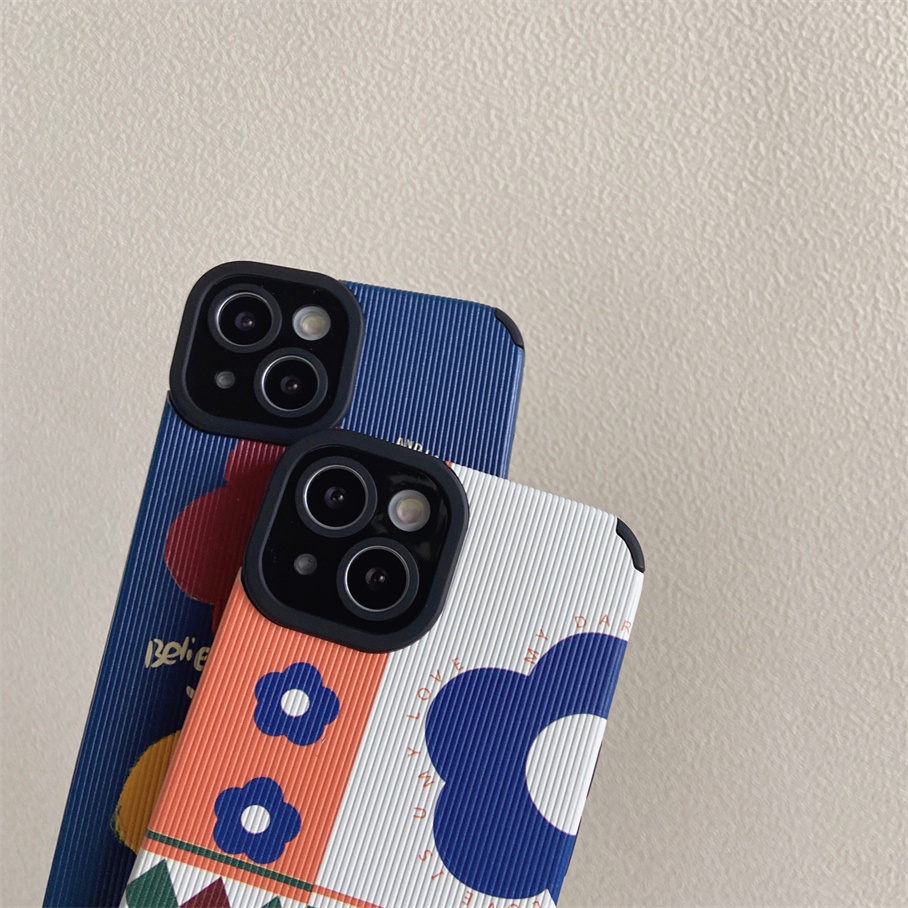 Ốp điện thoại mềm hai màu họa tiết hoa thích hợp cho iPhone 13 12 11 Pro Max Se 2020 Xr X 7 8 Plus