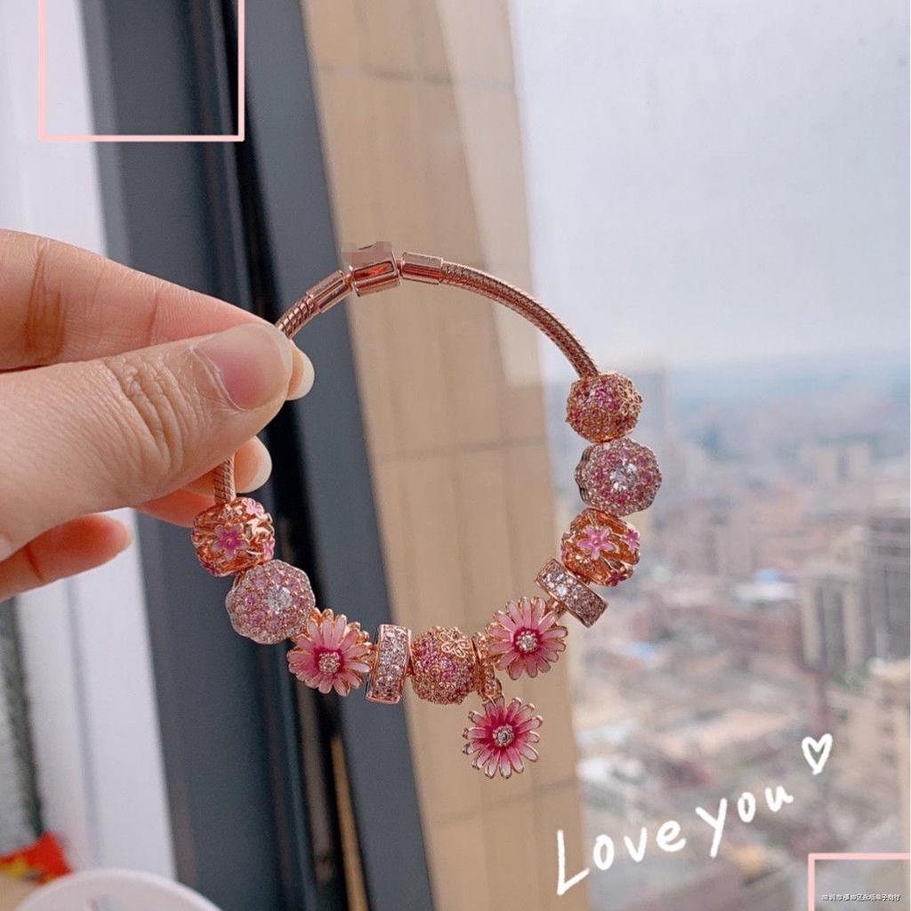 Vòng Tay Bạc 925 Họa Tiết Hoa Mộc Lan Dễ Thương Thời Trang