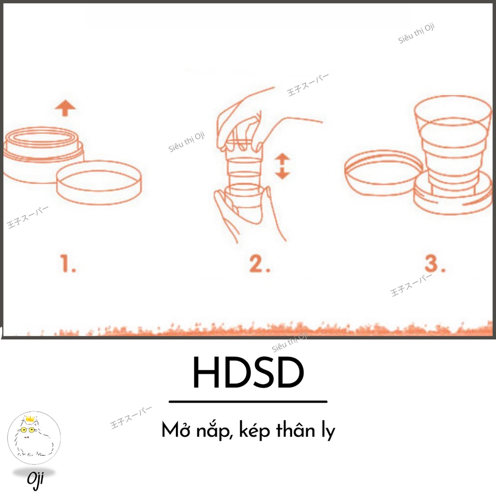 Ly Uống Nước Gấp Gọn, Họa Tiết Chân Mèo