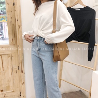 Áo nỉ xoắn eo