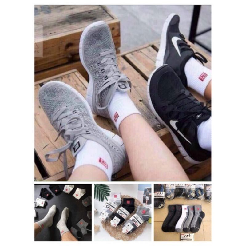 Bó 5 đôi tất nam cổ cao trộn màu