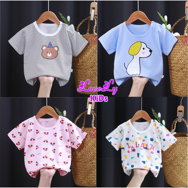 Áo thun cộc tay cho bé trai bé gái họa tiết đáng yêu 👍 đủ size cho bé từ 1-12 tuổi A02