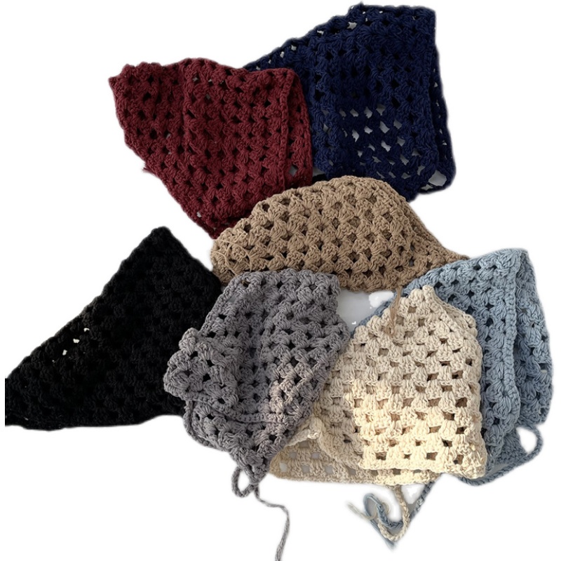 Khăn Quàng Cổ Ren Hình Tam Giác Màu Trơn Thời Trang Xuân Hè Cho Nữ