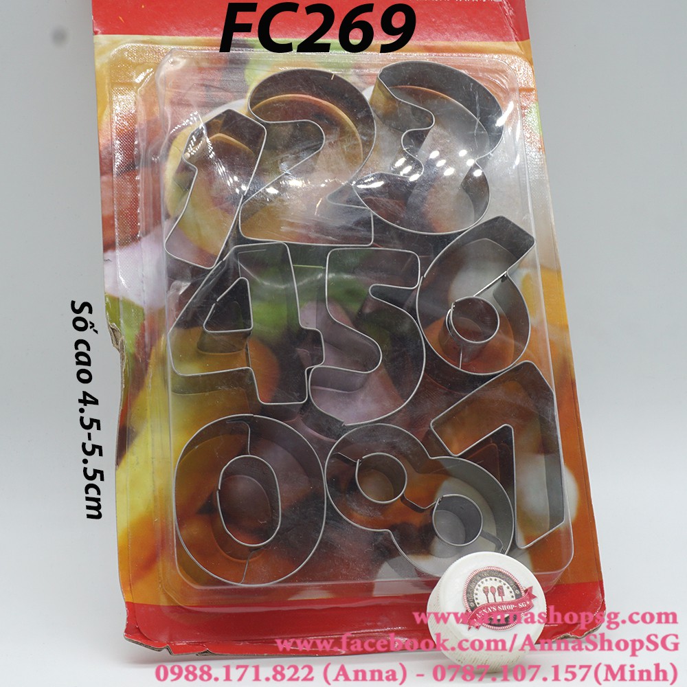 BỘ SỐ INOX CAO 4.5cm FC269