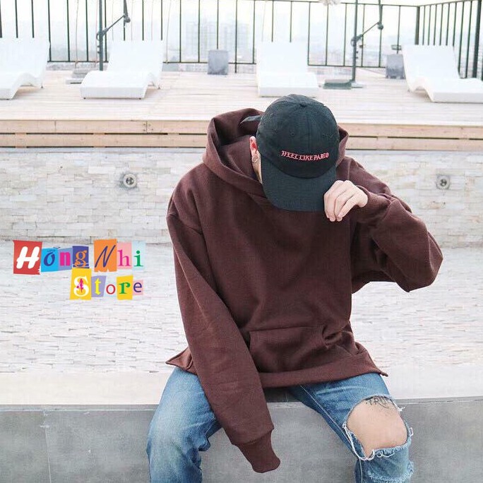 Áo Khoác Hoodie Trơn Ulzzang Unisex Màu Nâu Socola Chất Nỉ Bông Cao Cấp Dáng Rộng Nam Nữ - MM