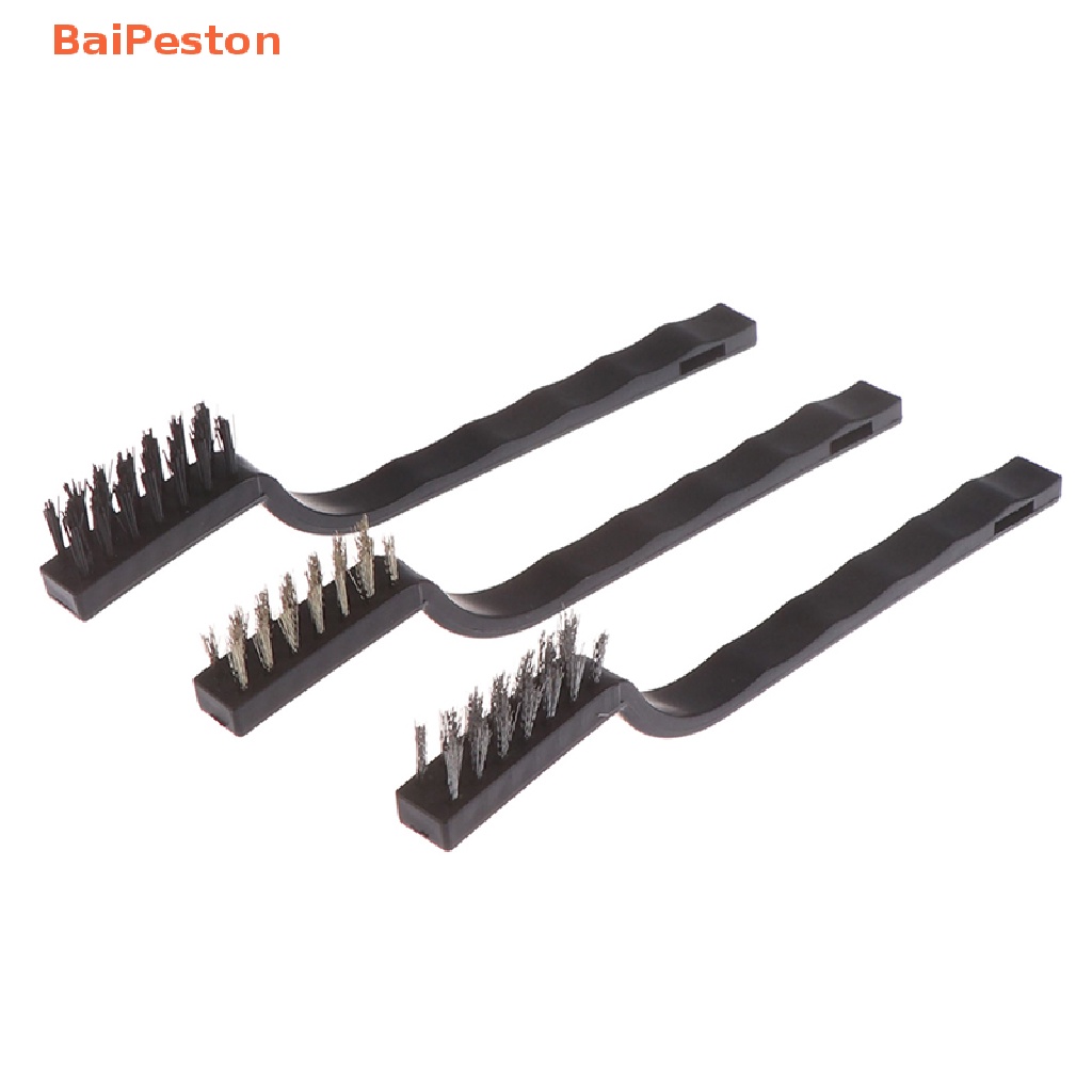 Set 3 Bàn Chải Bằng Thép Không Gỉ Làm Sạch Vết Gỉ Sét