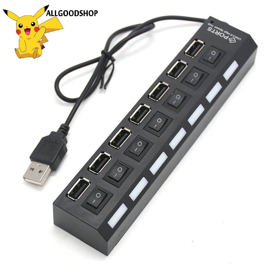 HUB Ổ ĐIỆN 7 PORT CÔNG TẮC-USB2.0 splitter