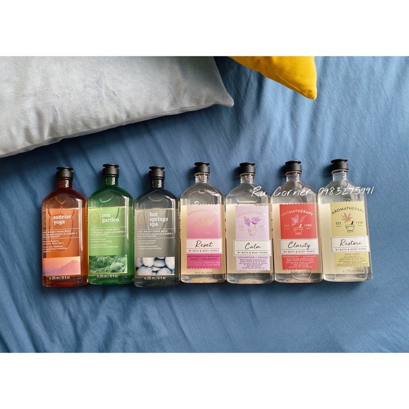 [SẴN] Sữa tắm gel Aromatheraphy BBW Bath & Body Works  295ml nhiều mùi