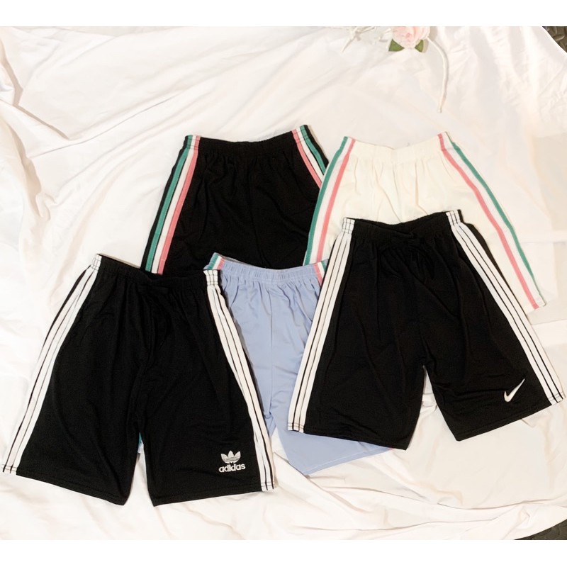 Quần Shorts 3 Sọc Nhiều Màu Unisex, Quần Đùi Nữ Thể Thao