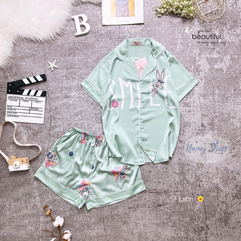 Đồ Bộ Pijama - Bộ Đùi Lụa Latin Cao Cấp Mềm Mát Smile 40-58kg