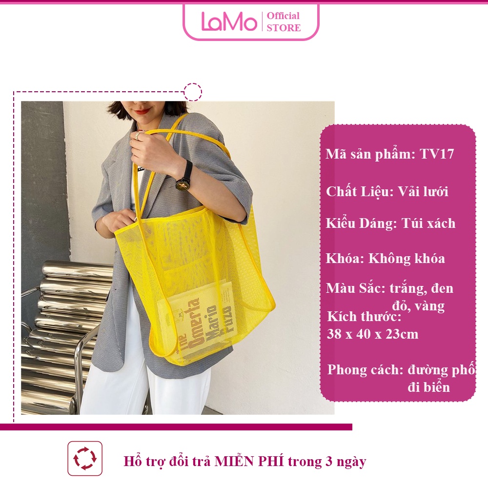Túi xách lưới xuyên thấu đeo vai cỡ lớn thời trang đi biển du lịch