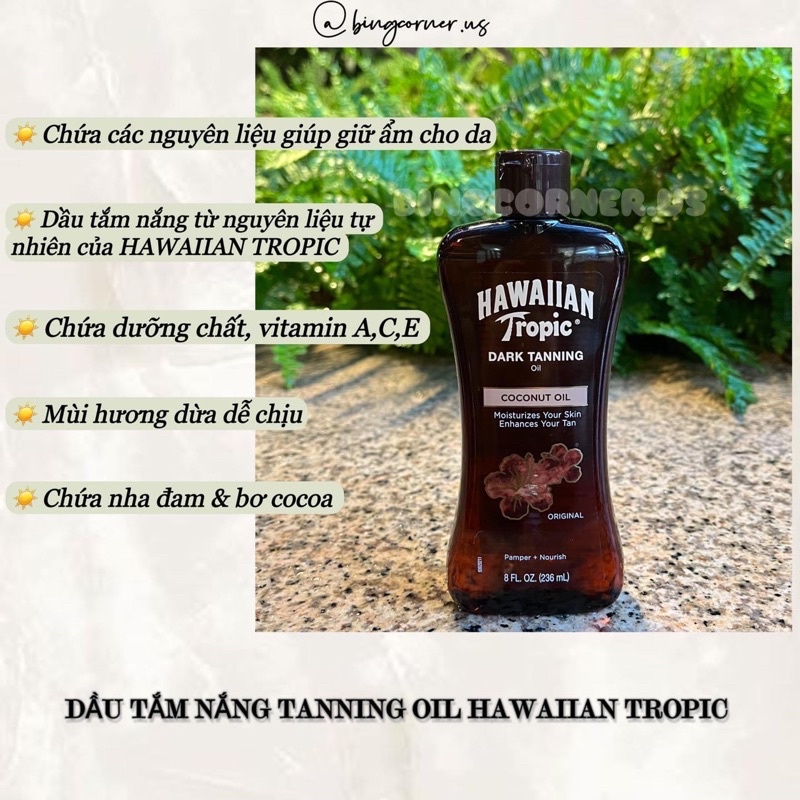 Dầu tắm nắng dưỡng ẩm Hawaiian Tropic Original Tanning Oil