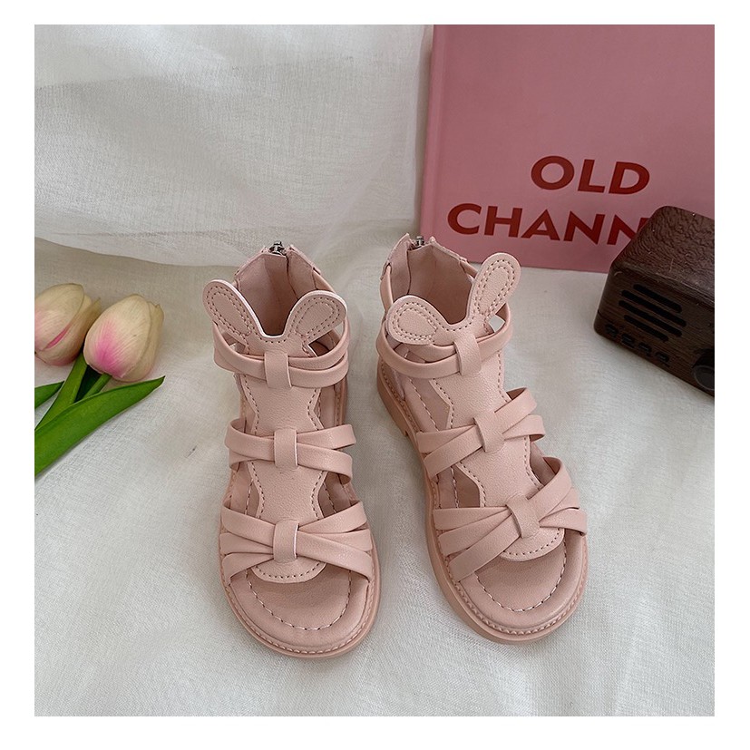 Giày Sandal chiến binh bé gái - Sandal bé gái cao cổ đế chống vấp chất da siêu mềm A207