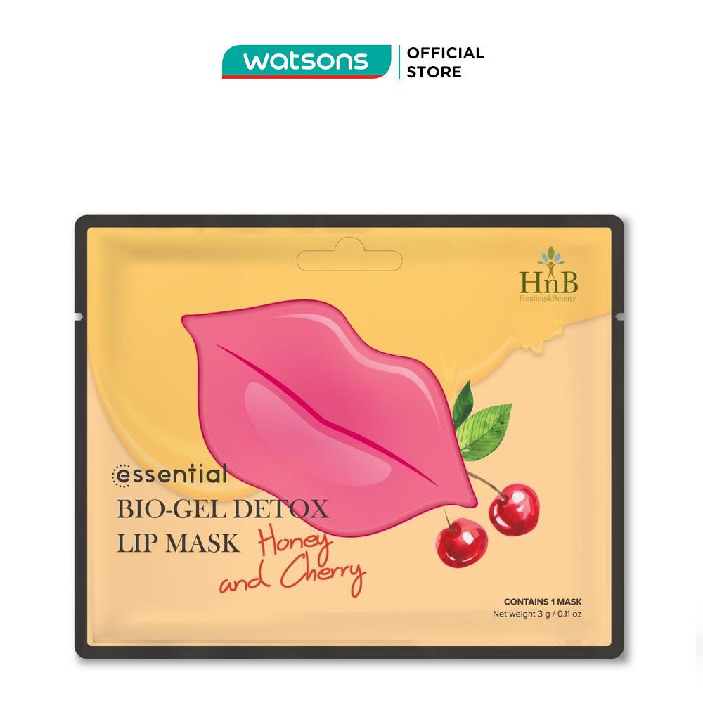 Mặt Nạ Dưỡng Môi HnB Essential Bio-Gel Detox Lip Mask Honey And Cherry Cấp Ẩm 3g