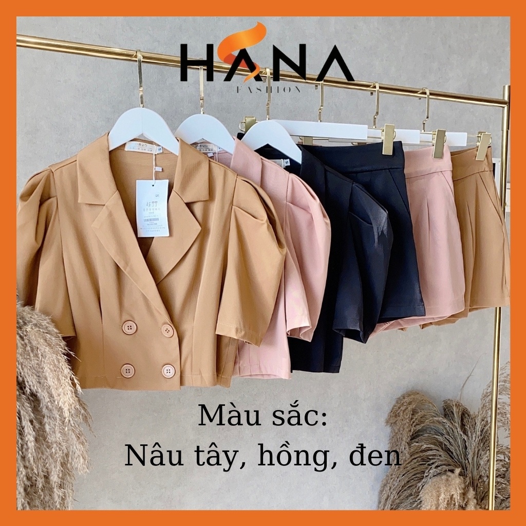 Set vest blazer quần short mặc đi làm đi chơi đều đẹp thiết kế Hana - S163 | BigBuy360 - bigbuy360.vn