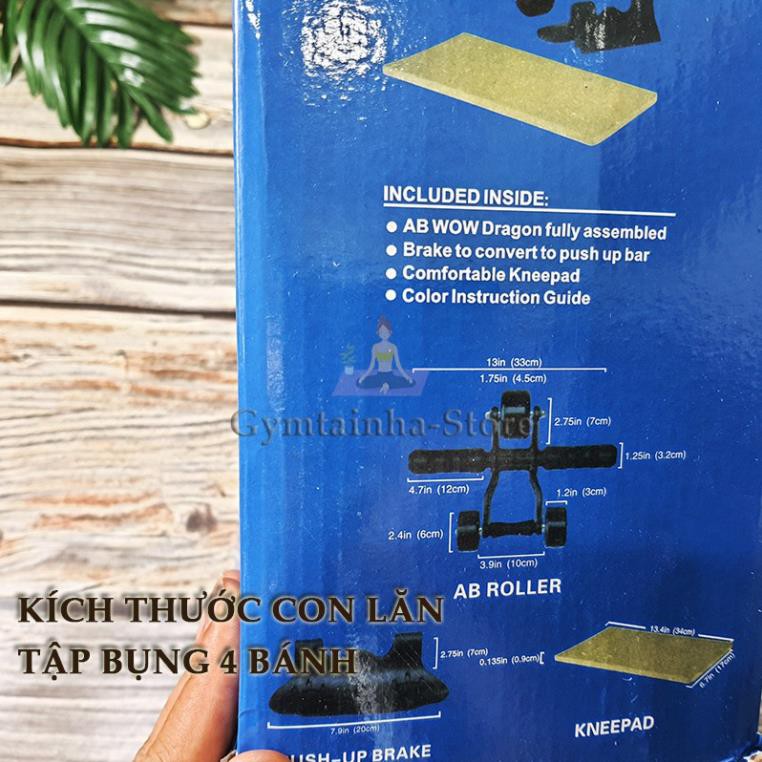 Con Lăn Tập Bụng 4 Bánh Cao Cấp Ab Roller, Con Lăn Tập Bụng, Hỗ Trợ Tập Gym Tại Nhà, Dụng Cụ Tập Cơ Bụng Đa Năng