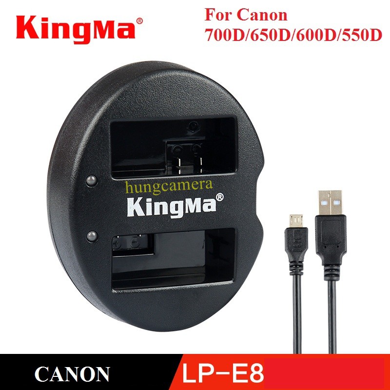 Bộ 2 pin + sạc đôi Canon LP-E8 Cho 700D,650D,600D...- Kingma chính hãng