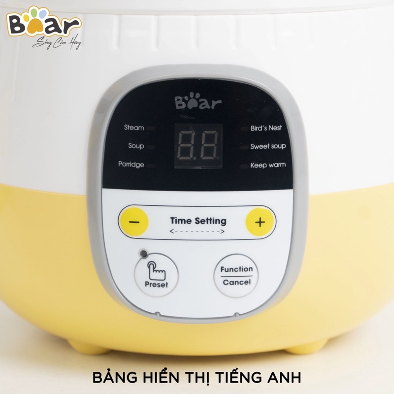 Nồi nấu chậm đa năng 4in1 0,8L Bear SUBE001, nồi chưng yến