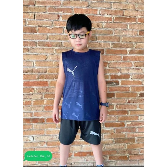 Bộ bé trai thể thao thun cotton lạnh 4 chiều in 3D size đại