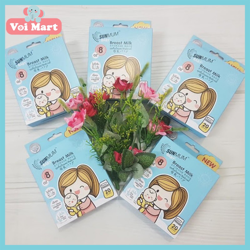 🍀𝑵𝒈𝒖𝒚𝒆̂𝒏 𝒔𝒆𝒂𝒍 𝑪𝒉𝒊́𝒏𝒉 𝒉𝒂̃𝒏𝒈🍀 Hộp 50 Túi Trữ Sữa Sunmum Thailand Cao Cấp