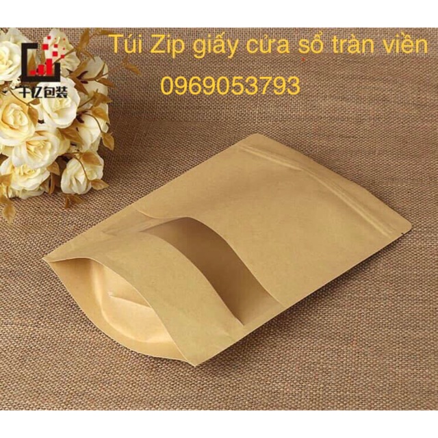 Túi zipper giấy cửa sổ tràn viền- Túi hàng nhập