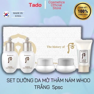 Set dưỡng trắng da Whoo Radiant White 5 sản phẩm , mờ thâm nám , thảo dược đông y da sáng sạch mờ khuyết điểm