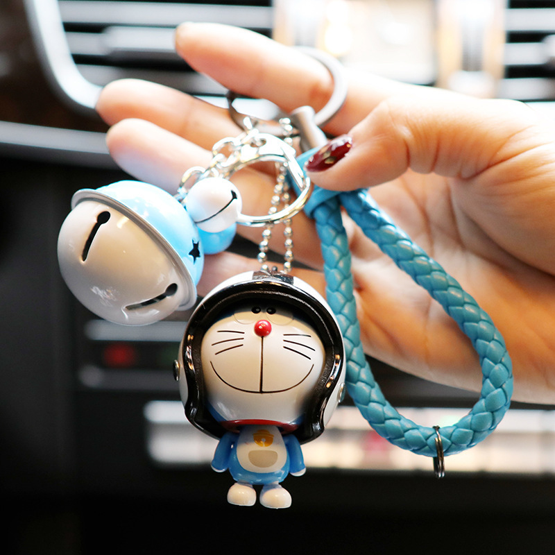 Móc Khóa Hình Doraemon Đội Nón Bảo Hiểm Dễ Thương