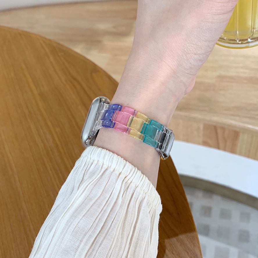Dây Đeo Thay Thế Bằng Nhựa Resin Cho iWatch Series 8 7 6 SE 5 4 3 2 1 45mm 41mm 44mm 40mm 42mm 38mm