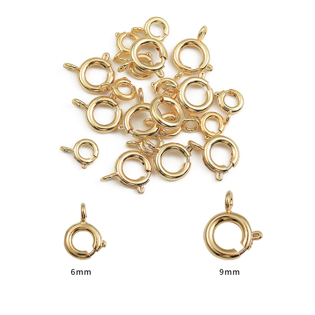 Khóa cài lò xo nhỏ BEADIA mạ vàng 18K làm trang sức vòng đeo tay dây chuyền