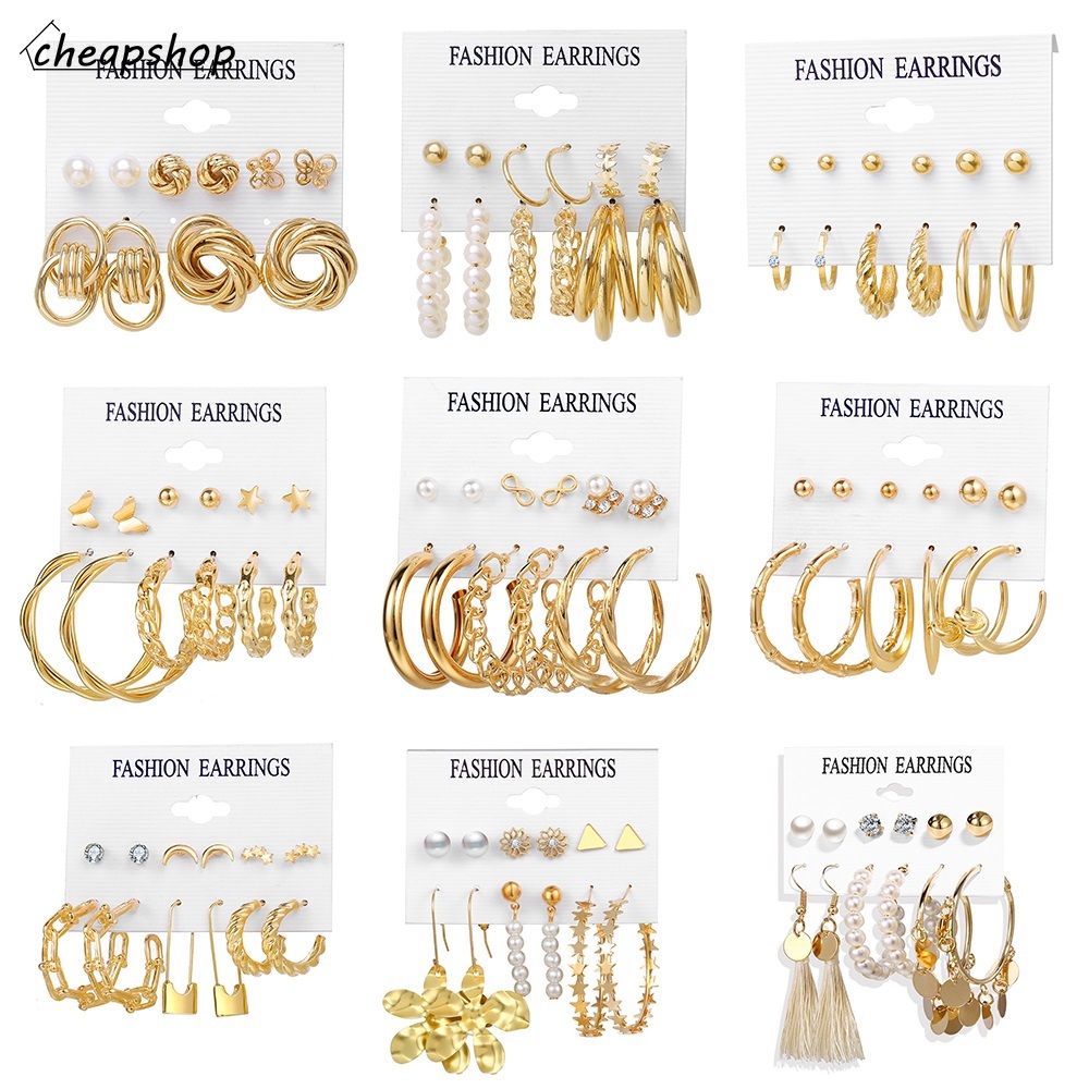 Bộ bông tai iF YOU mạ vàng phối ngọc trai sang trọng