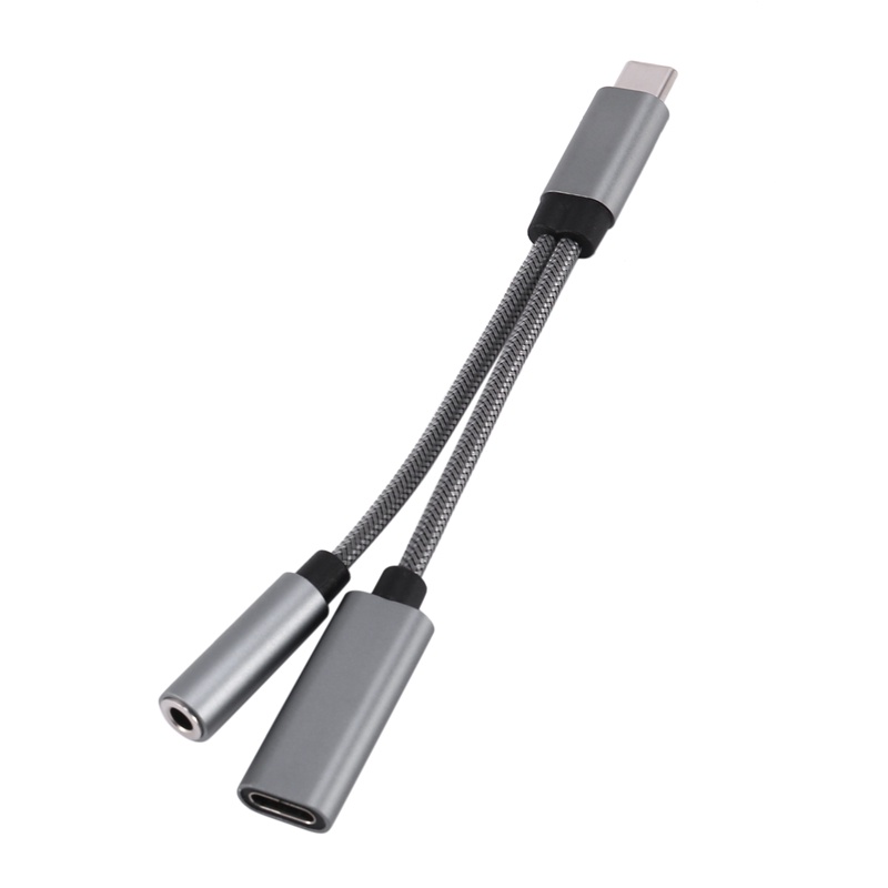 Dây Cáp Sạc Nhanh 2 Trong 1 USB C Sang Giắc Cắm Tai Nghe 3.5mm PD 60W Cho Galaxy S21 S20 Ultra S20