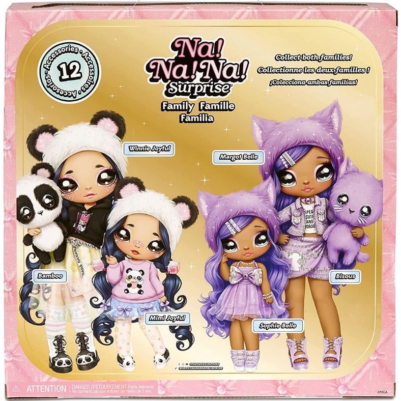 Gia đình búp bê na na surprise mèo tím
