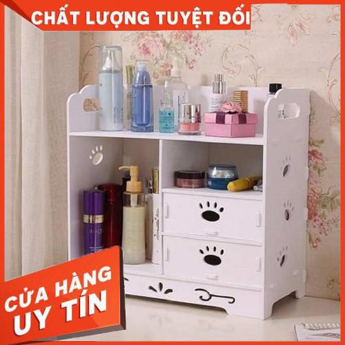 [XẢ KHO+FREE SHIP] Kệ mỹ phẩm chân chó 2 ngăn kéo siêu cute