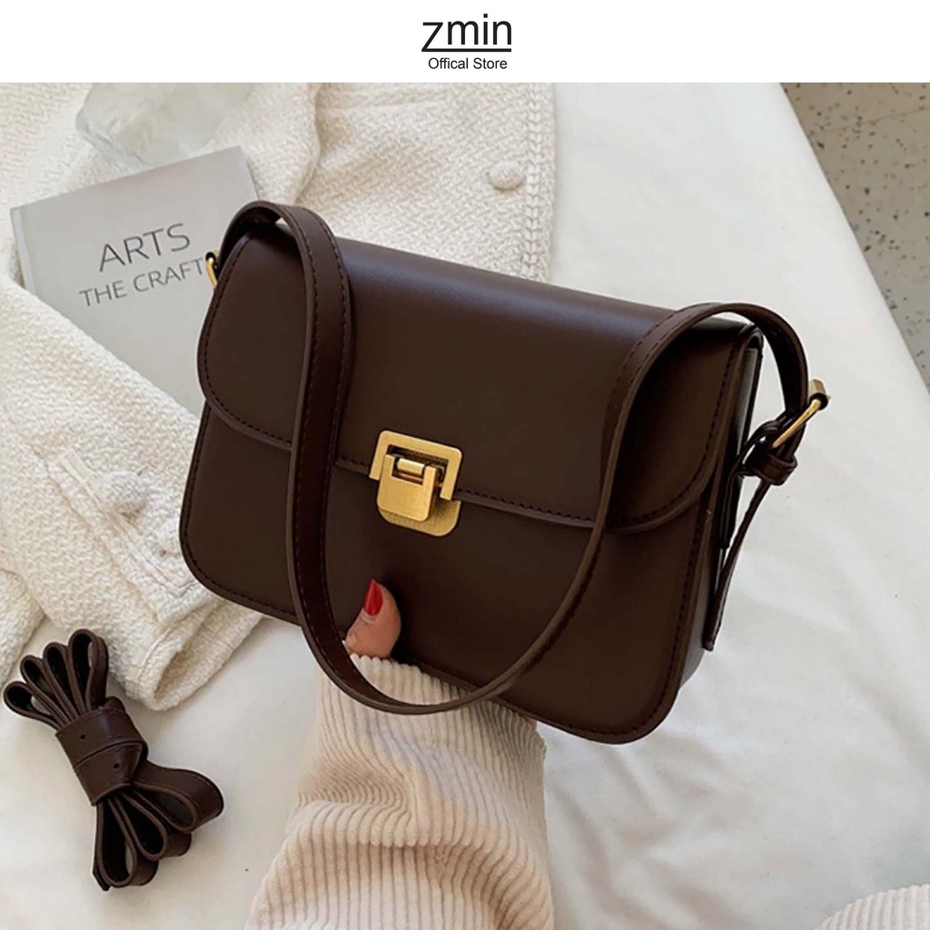 Túi đeo vai nữ kết hợp đeo chéo thời trang Zmin, chất liệu da PU cao cấp - T043