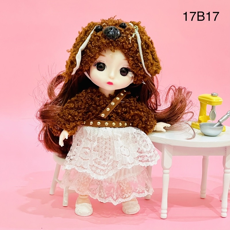 Đồ chơi búp bê Barbie công chúa dễ thương 17cm có khớp 3D cử động linh hoạt