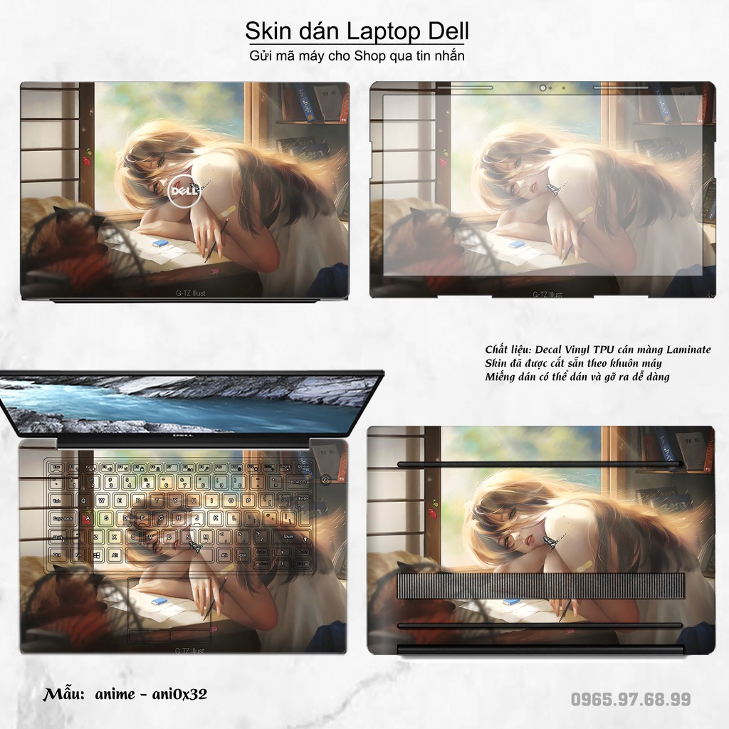 [SIÊU SALE]  Dán decal cho các dòng Laptop Dell in nhiều mẫu cực đẹp dành cho con gái