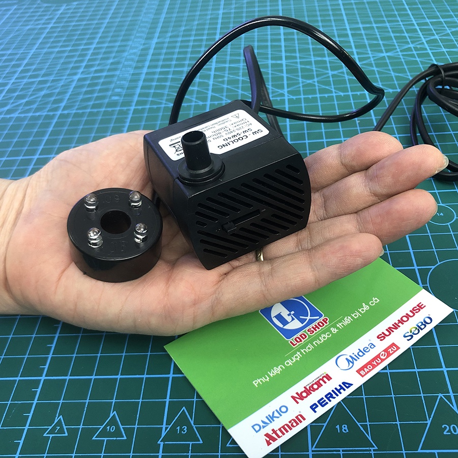 Máy bơm thác nước phong thủy | Máy bơm tiểu cảnh mini có đèn