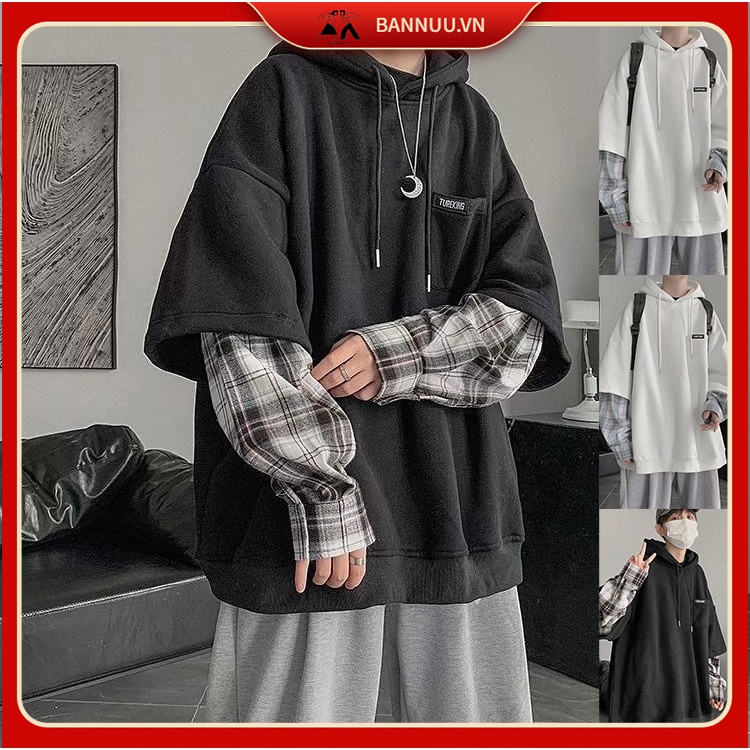 áo hoodie unisex thời trang phong cách Hàn Quốc hoodie from rộng áo sơ mi caro nam áo dài tay áo hoodie nam nữ