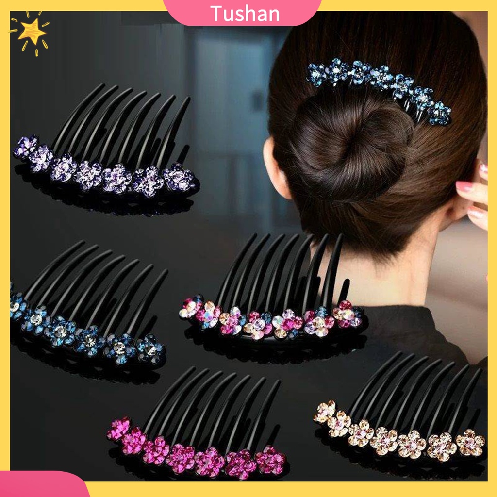 Trâm Cài Tóc 7 Răng Đính Đá Sang Trọng Cho Cô Dâu