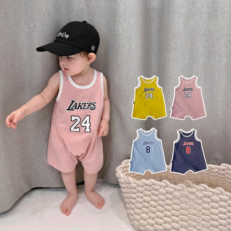 Bộ Áo Liền Quần Sát Nách Phong Cách Bóng Rổ Hàn Quốc Cho Bé