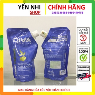 [HÀNG CHUẨN LOẠI 1]🌻DẦU HẤP PHỤC HỒI COLLAGEN DIVA 500ml🌻 kem ủ hấp tóc diva