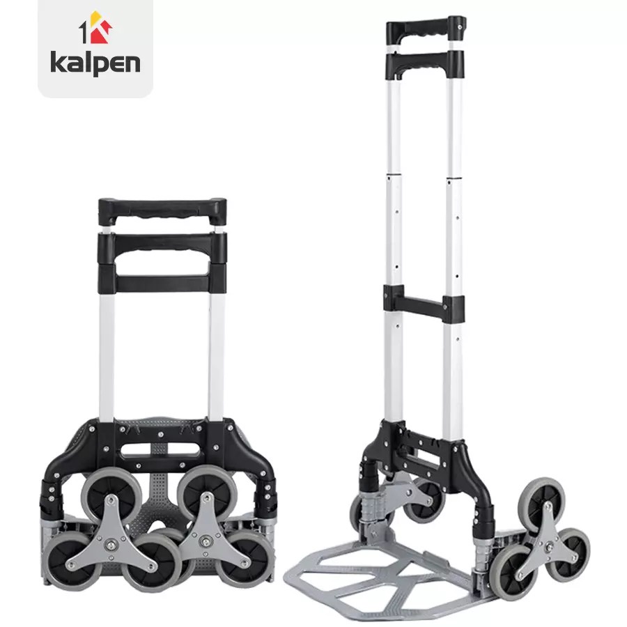 Xe kéo, đẩy hàng 3 bánh leo cầu thang gấp gọn, thông minh KALPEN,vận chuyển đồ nặng lên tầng dễ dàng