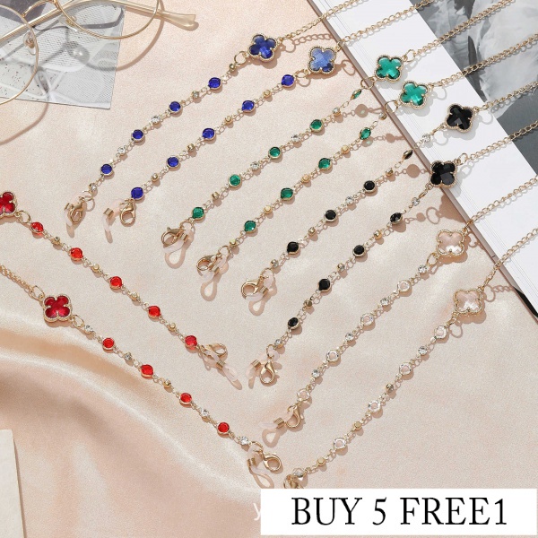 Dây Nối Dài Mắt Kính Chống Mất Hình Cỏ Bốn Lá Màu Sắc Thời Trang