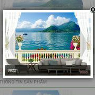 Tranh dán tường cửa sổ 3d keo sẵn