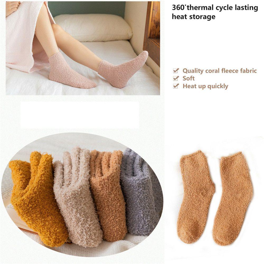 Vớ Nhung San Hô Dày Mềm Mại Giữ Ấm Mùa Đông Cho Nam Nữ