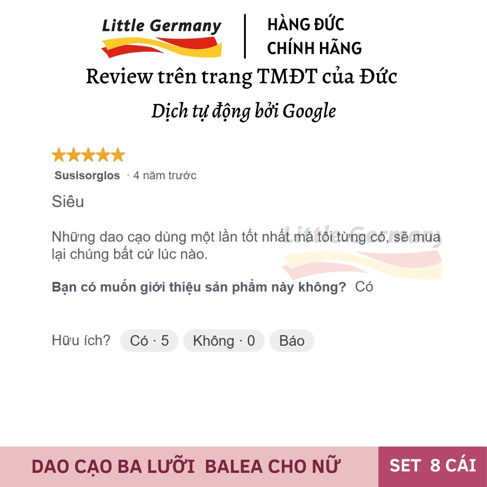 Dao Cạo Balea Ba Lưỡi Cho Nữ - Set 8 Cái - Hàng Đức nội địa