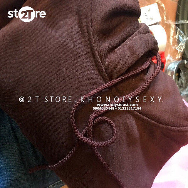 áo hoodie Áo hoodie unisex 2T Store H08 màu nâu chocolate - Áo khoác nỉ chui đầu nón 2 lớp dày dặn đẹp chất lượng